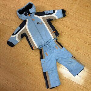 Boys Winter Snowsuit Jacket and Pants Waterproof Blue Set